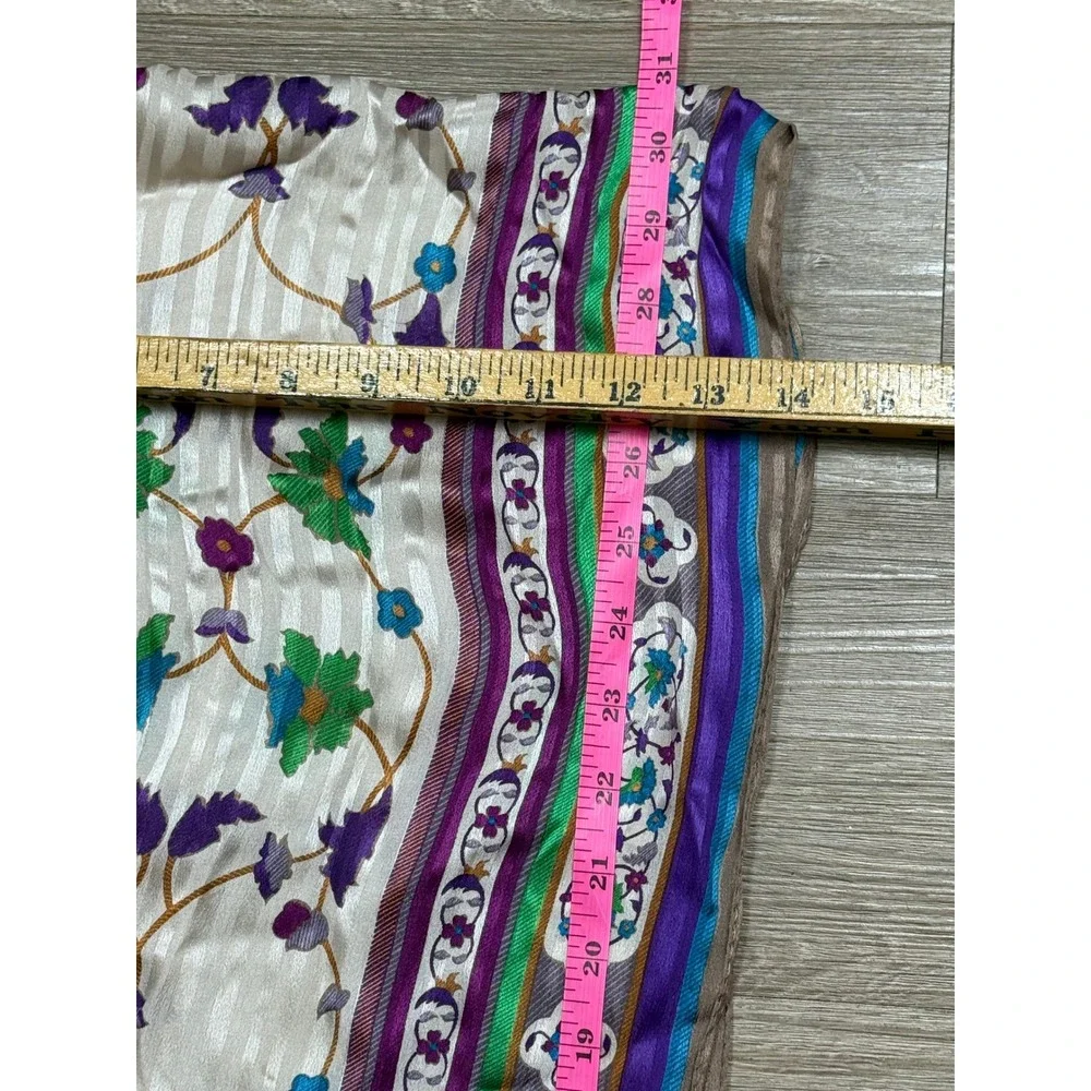 Vintage Oscar de la Renta Floral Silk Blend Scarf Made in Japan